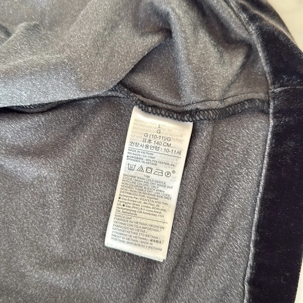 GAP Girls Velvet Dress Size 10 Gray Flutter Sleeve Holiday Party Dress